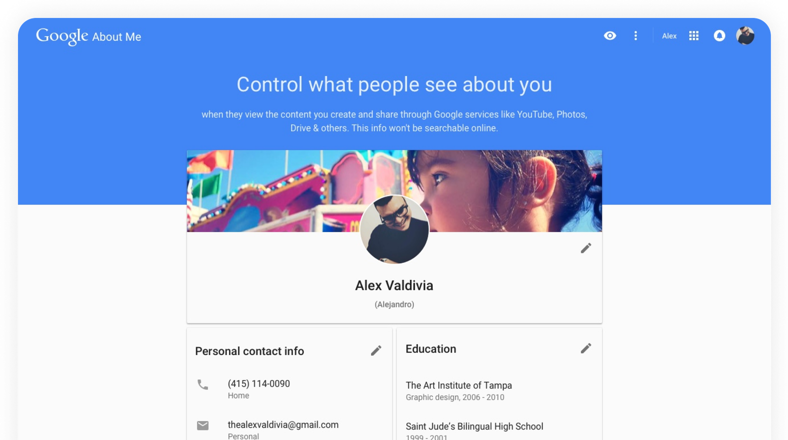 Google About Me healthy profile