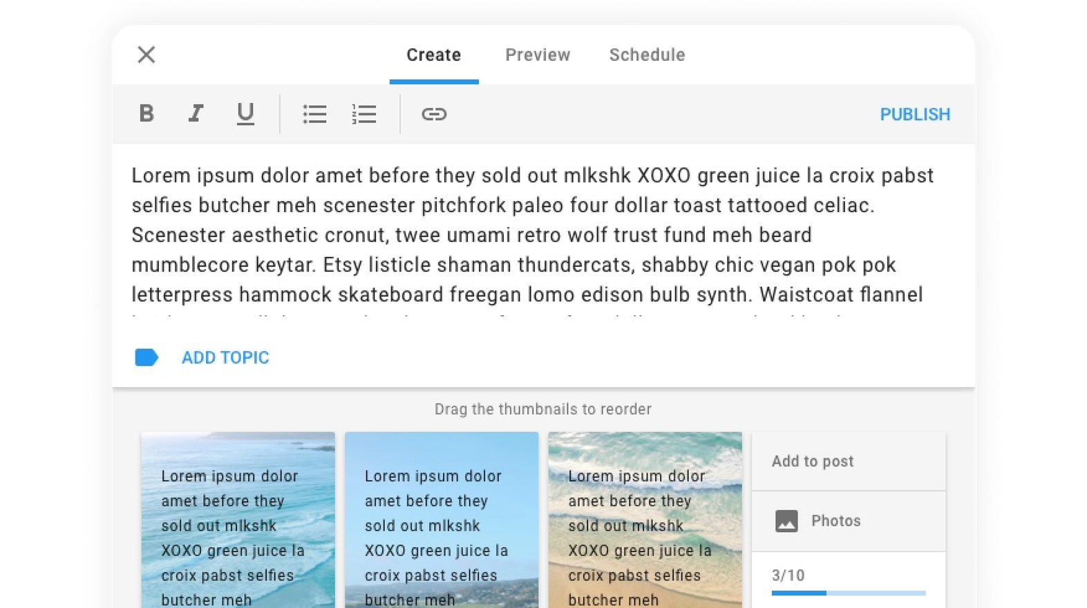 Posts on Google reorder